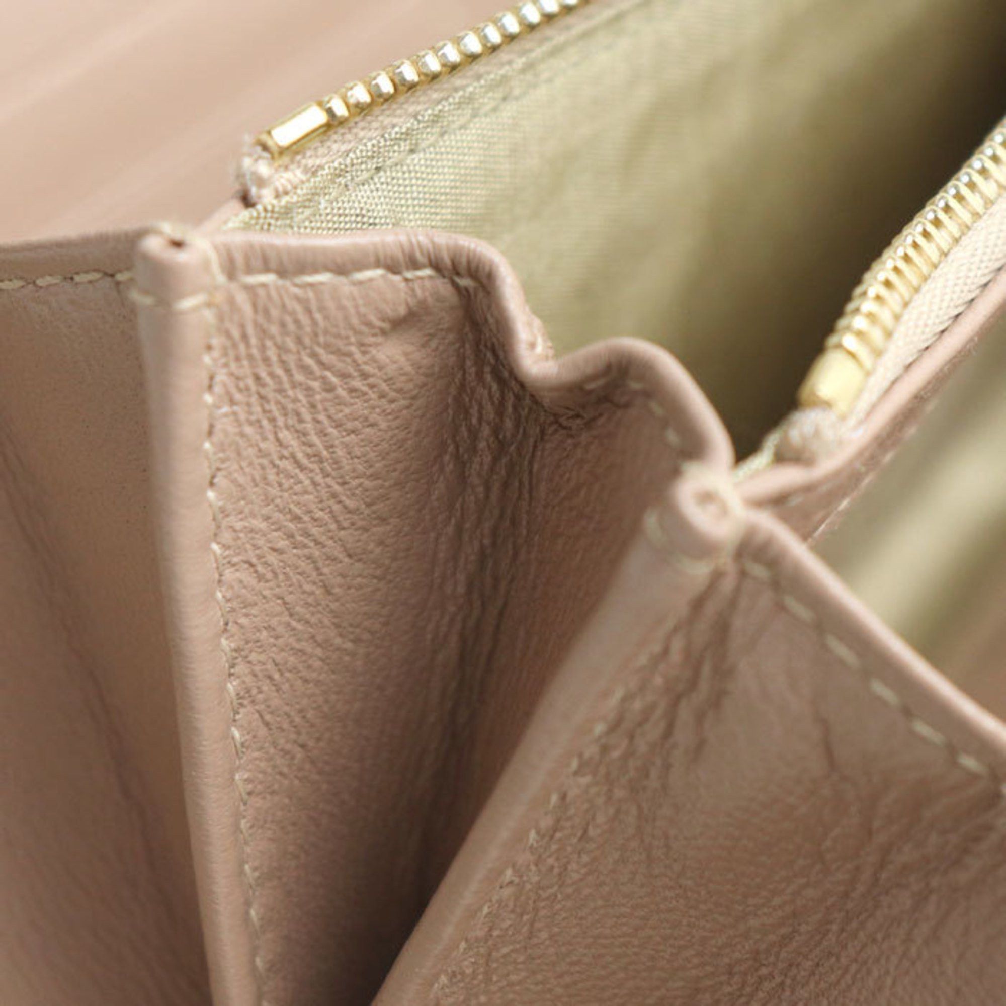 Jimmy Choo JIMMY CHOO PIPPA JC Long Wallet, Round, Beige, Women's Size ONE SIZE - 7 Thumbnail