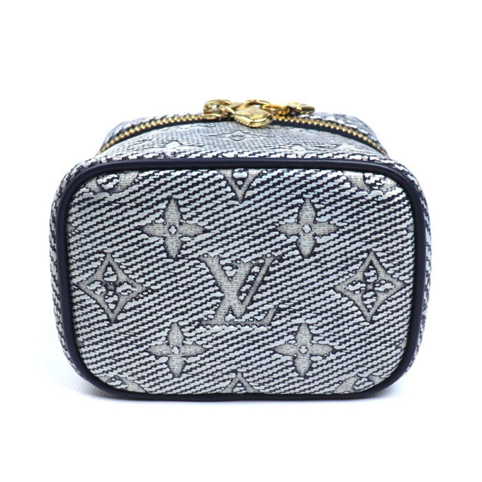 Louis Vuitton LOUIS VUITTON Monogram Laminated Jacquard Micro Vanity Shoulder Bag, Navy, M82467, Women's Size ONE SIZE - 3 Thumbnail