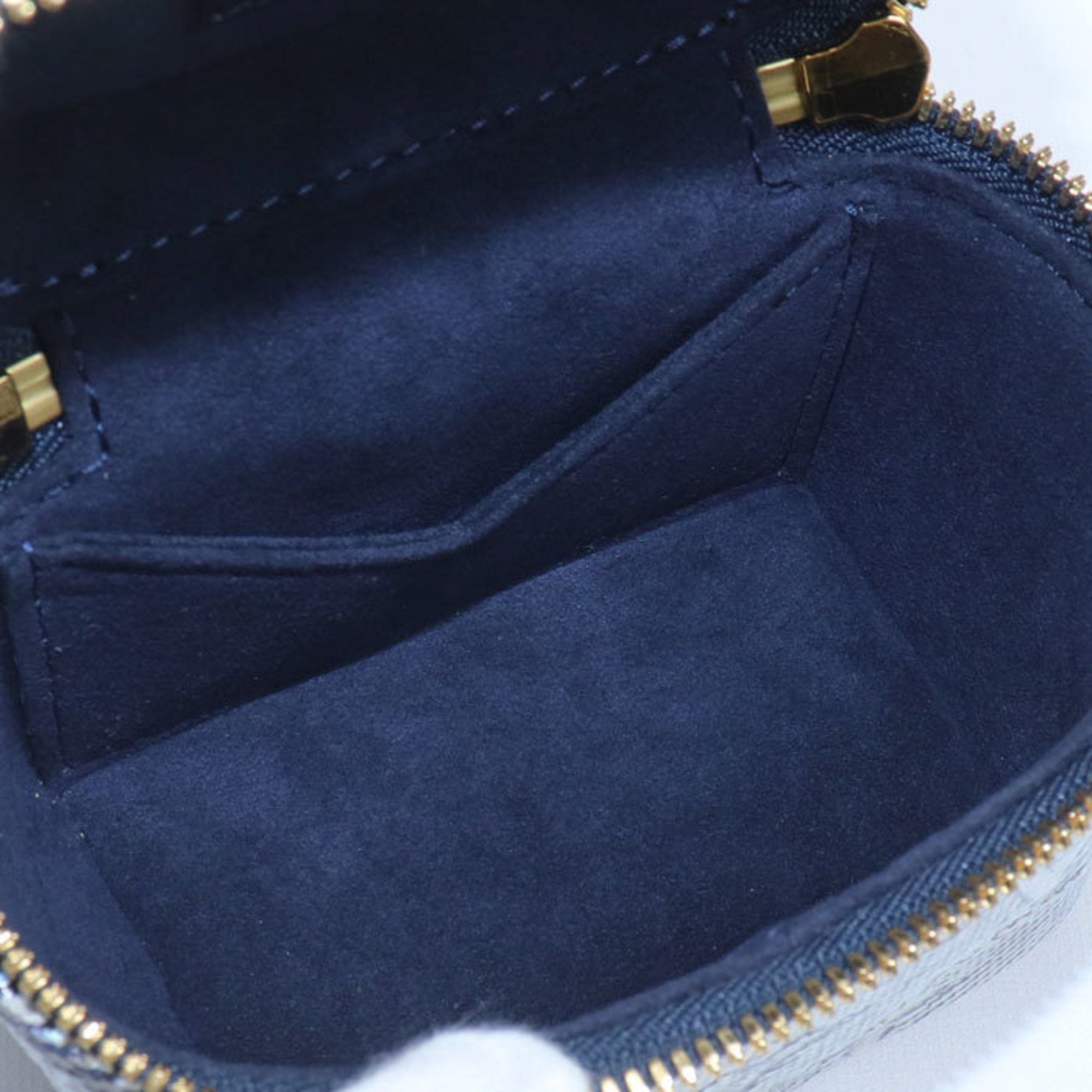Louis Vuitton LOUIS VUITTON Monogram Laminated Jacquard Micro Vanity Shoulder Bag, Navy, M82467, Women's Size ONE SIZE - 4 Thumbnail