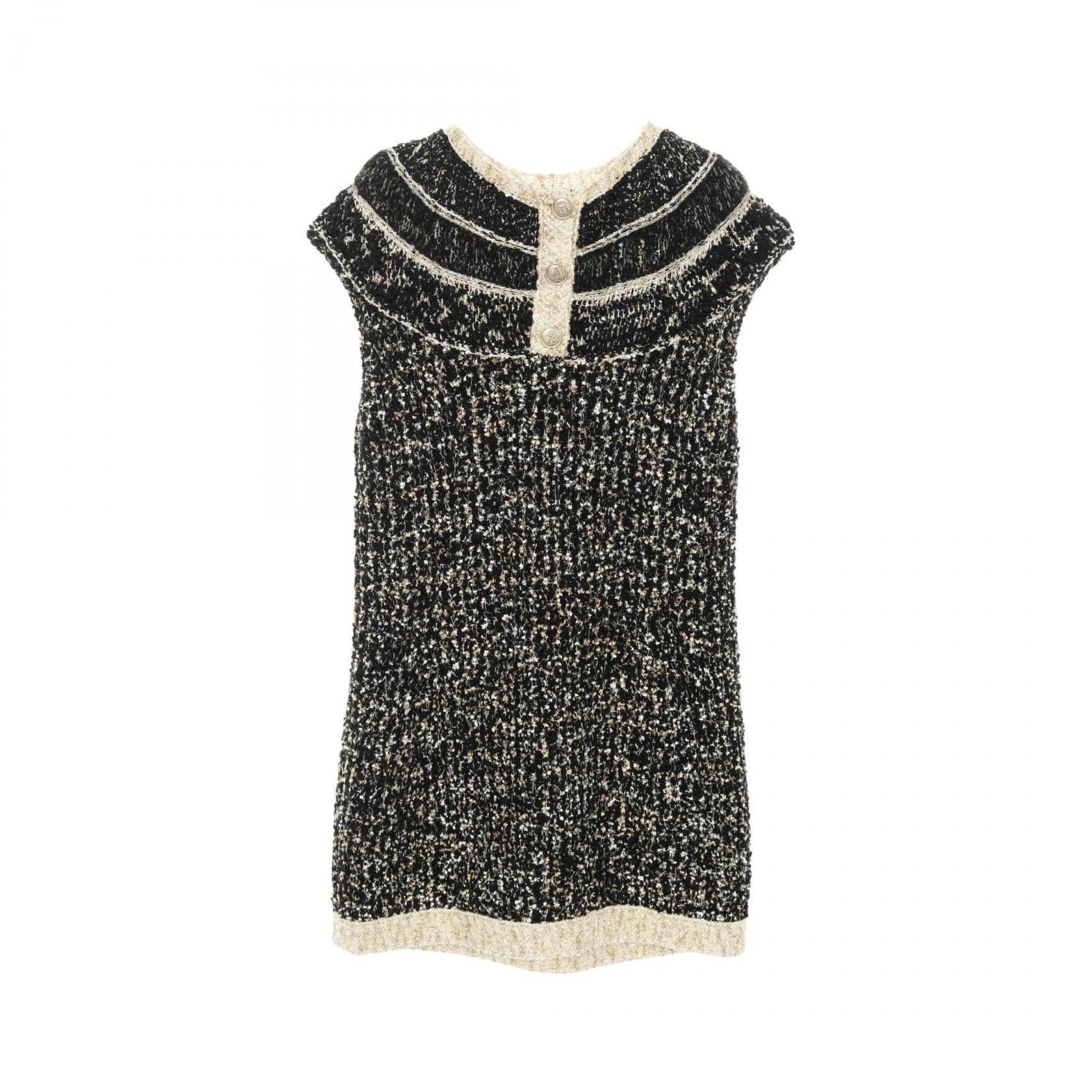 Chanel Chanel Chanel Coco Mark Wool Dress Leather Dresses P61623K47214 DUTY FREE for USA Size ONE SIZE - 2 Thumbnail