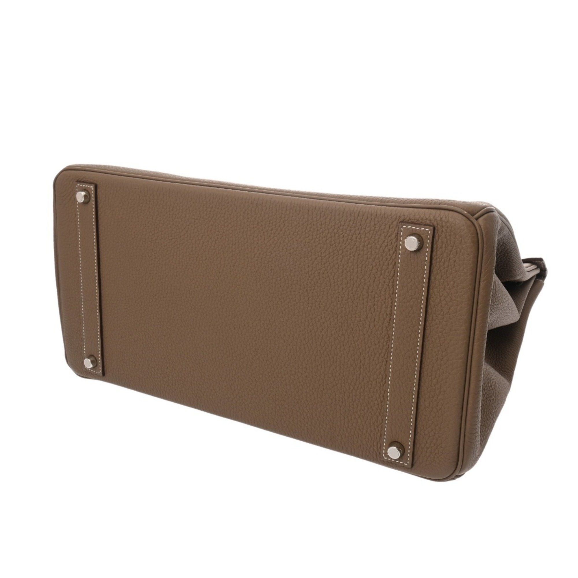 HERMES Birkin 40 Etoupe Z Stamp (circa 2021) Unisex Togo Handbag