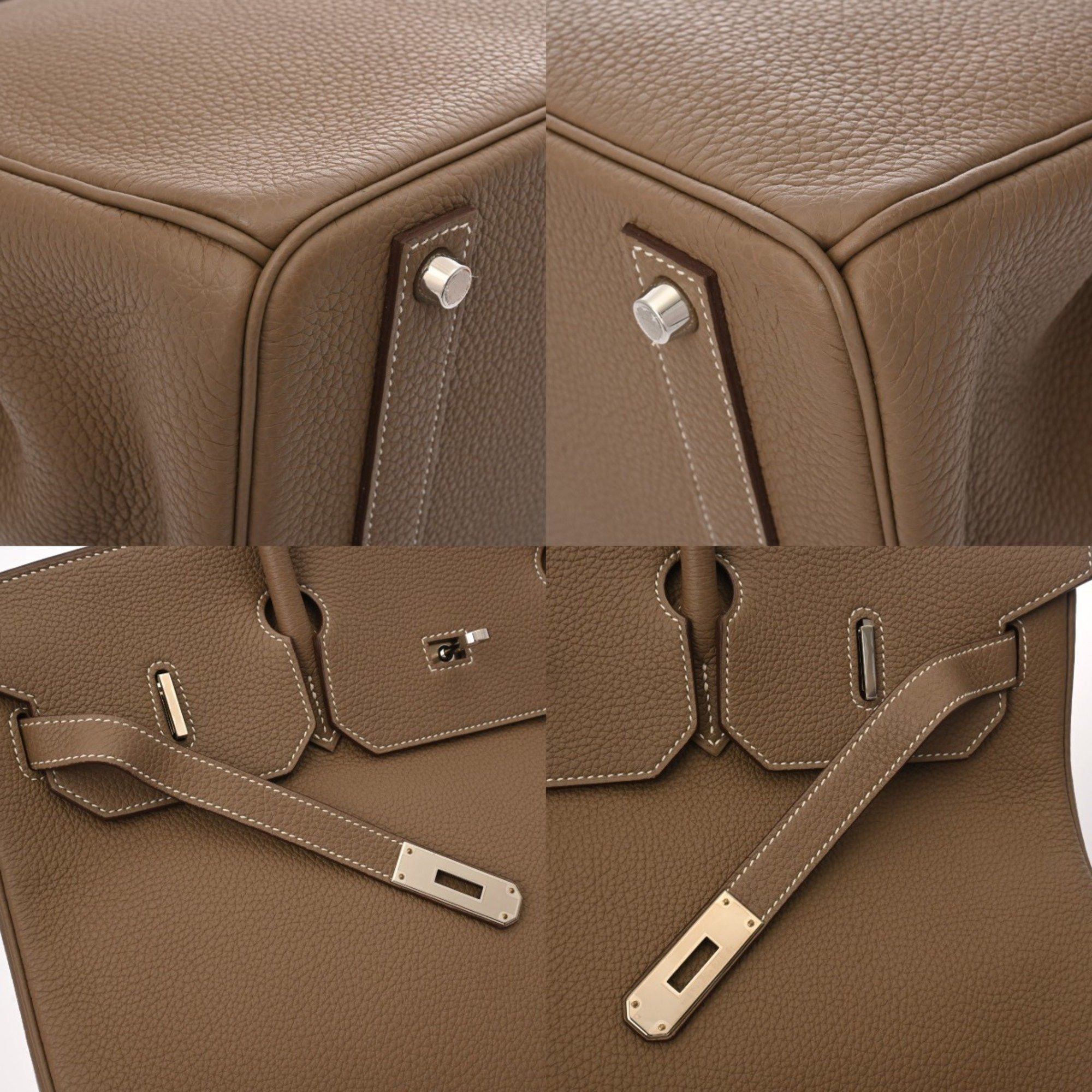 HERMES Birkin 40 Etoupe Z Stamp (circa 2021) Unisex Togo Handbag