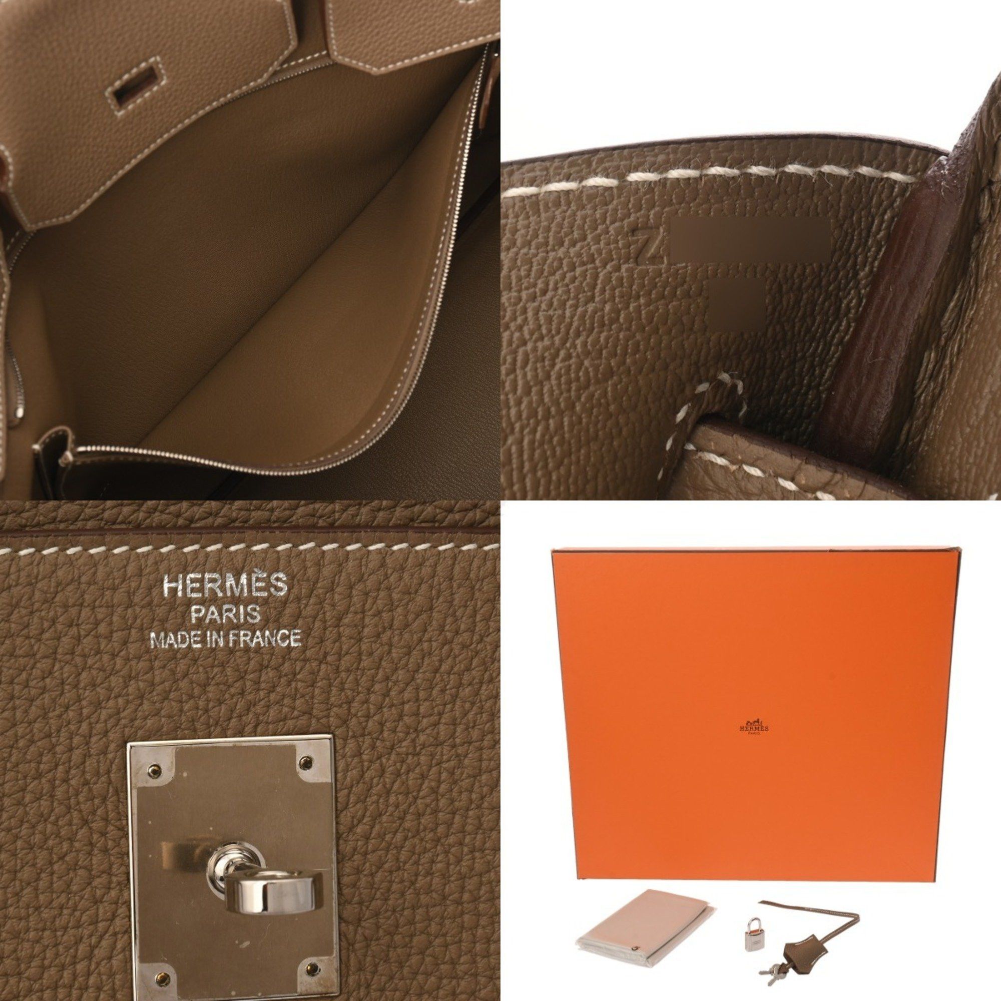 HERMES Birkin 40 Etoupe Z Stamp (circa 2021) Unisex Togo Handbag