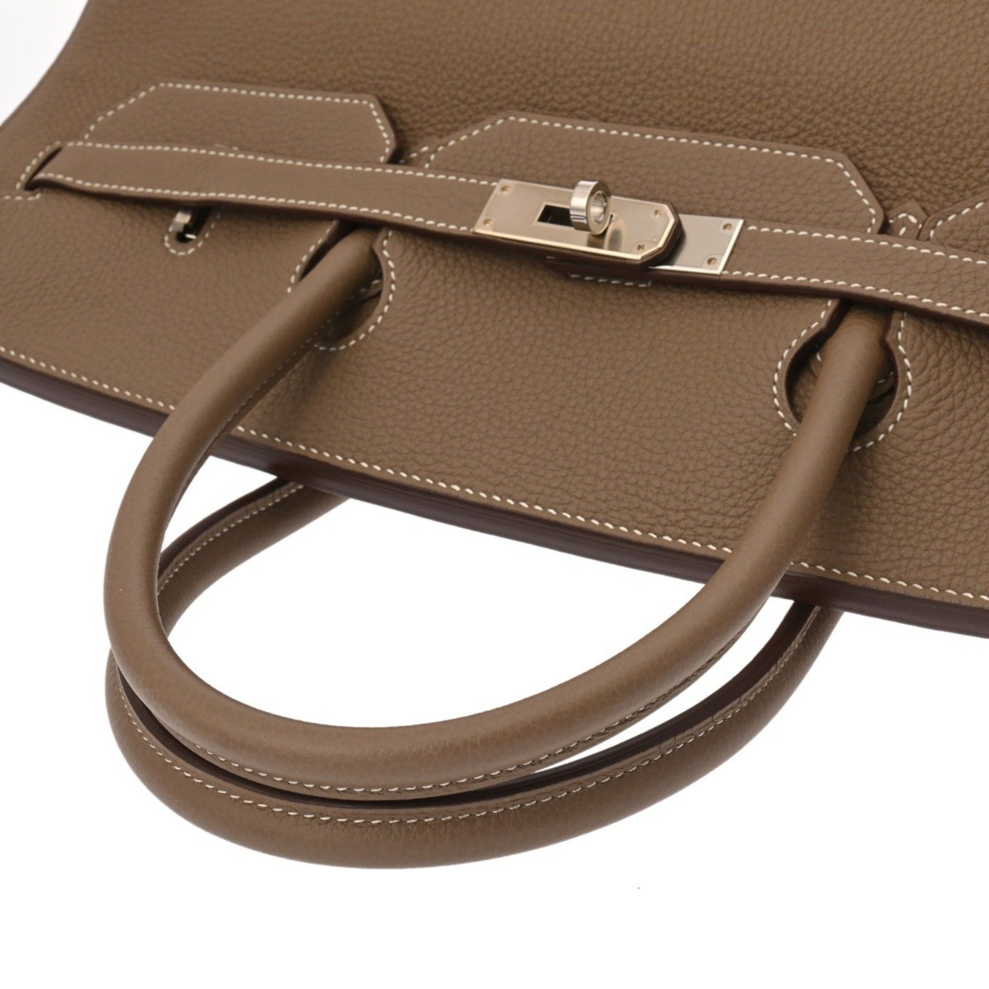 HERMES Birkin 40 Etoupe Z Stamp (circa 2021) Unisex Togo Handbag