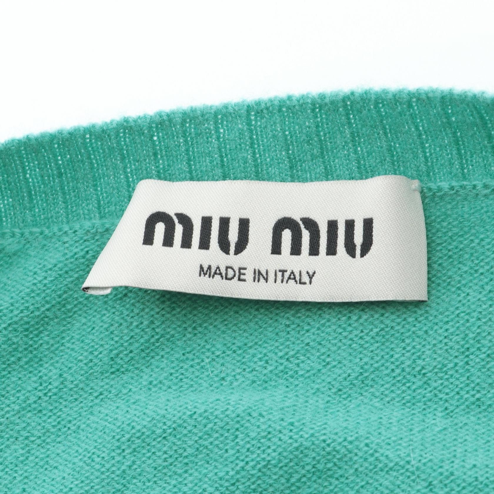 Miu Miu Miu Miu Miu Miu Logo Cashmere Silk Cardigan Others Tops MMF919 DUTY FREE for USA Size ONE SIZE - 3 Thumbnail
