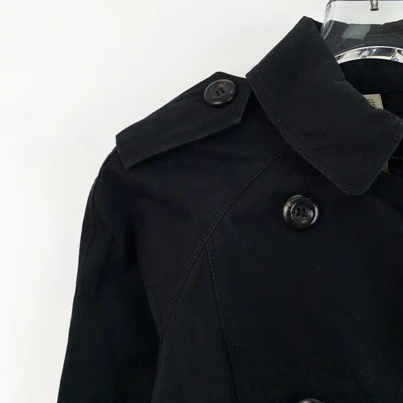 Burberry Burberry Black Cotton Women's Trench Coat Size XXS / US 00 / IT 34 - 3 Thumbnail