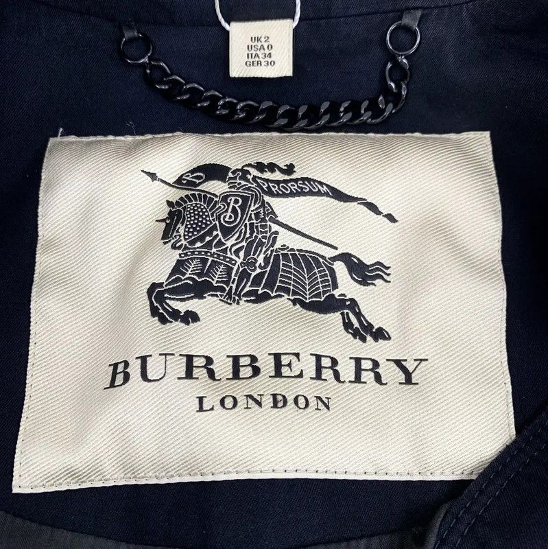 Burberry Burberry Black Cotton Women's Trench Coat Size XXS / US 00 / IT 34 - 5 Thumbnail