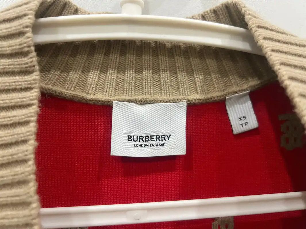 Burberry Burberry Beige Wool Women's Cardigan Size XS / US 0-2 / IT 36-38 - 4 Thumbnail