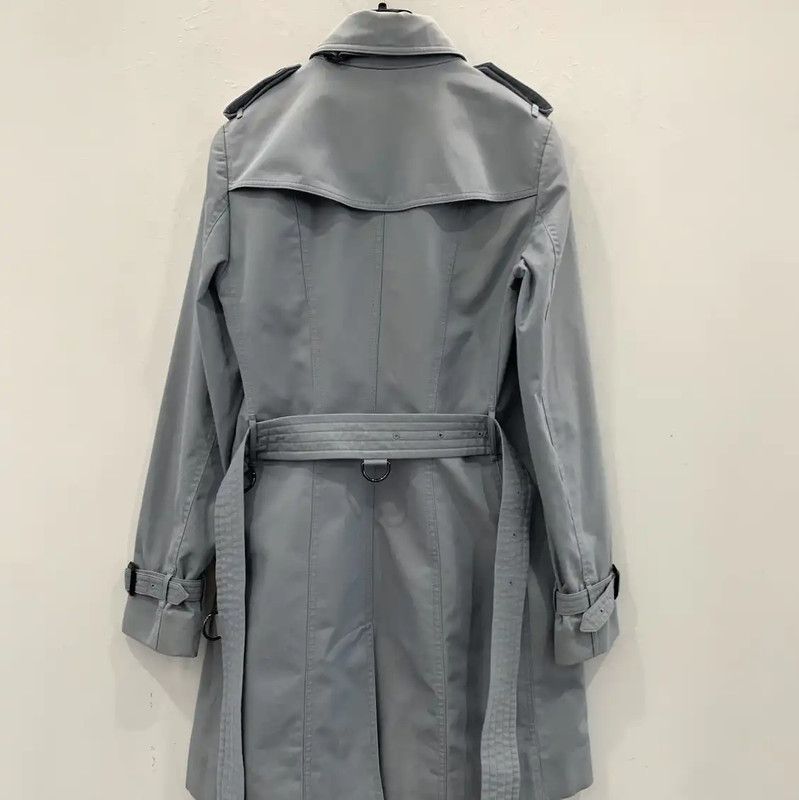 Burberry Burberry M Size Blue Cotton Women's Trench Coat Size M / US 6-8 / IT 42-44 - 3 Thumbnail