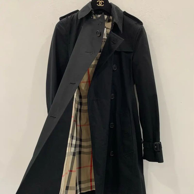 Burberry Burberry Women's Black Cotton Trench Coat Size XS / US 0-2 / IT 36-38 - 3 Thumbnail
