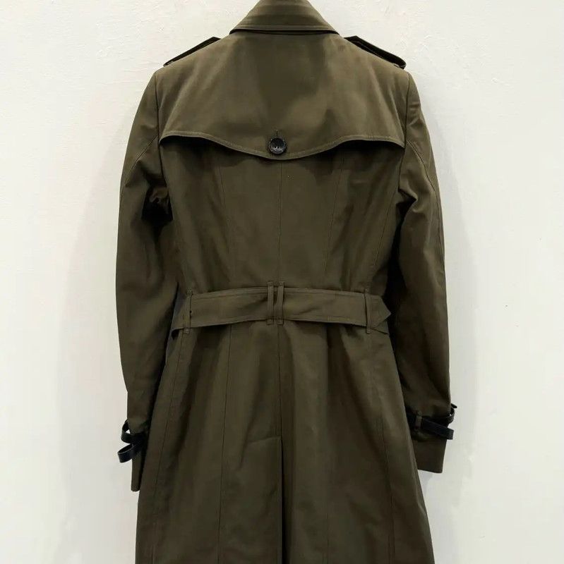 Burberry Burberry Women's Green Cotton Trench Coat Size L / US 10 / IT 46 - 2 Thumbnail