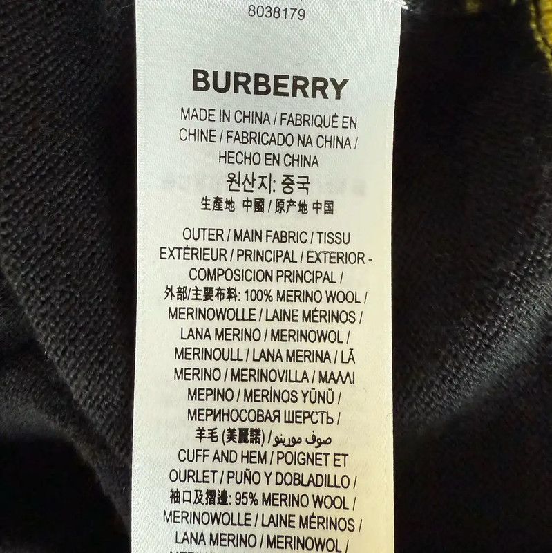 Burberry Burberry Black Wool Cardigan with Striped Trim Size M / US 6-8 / IT 42-44 - 3 Thumbnail