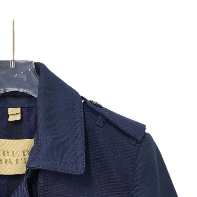Burberry Burberry Deep Blue Cotton Women's Trench Coat Size XS / US 0-2 / IT 36-38 - 4 Thumbnail