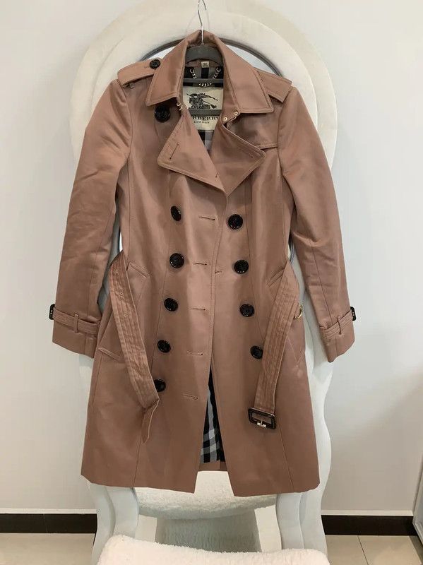 Burberry Burberry XS Pink Cotton Women's Trench Coat Size XS / US 0-2 / IT 36-38 - 2 Thumbnail