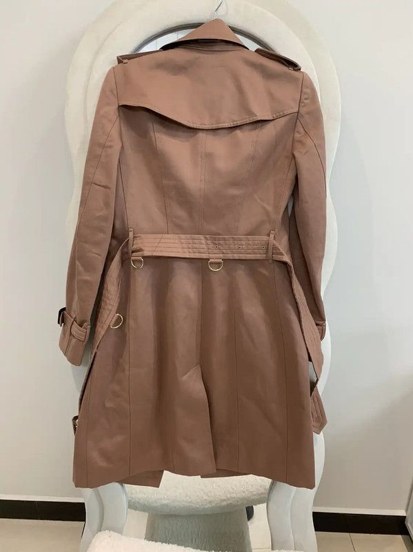 Burberry Burberry XS Pink Cotton Women's Trench Coat Size XS / US 0-2 / IT 36-38 - 4 Thumbnail