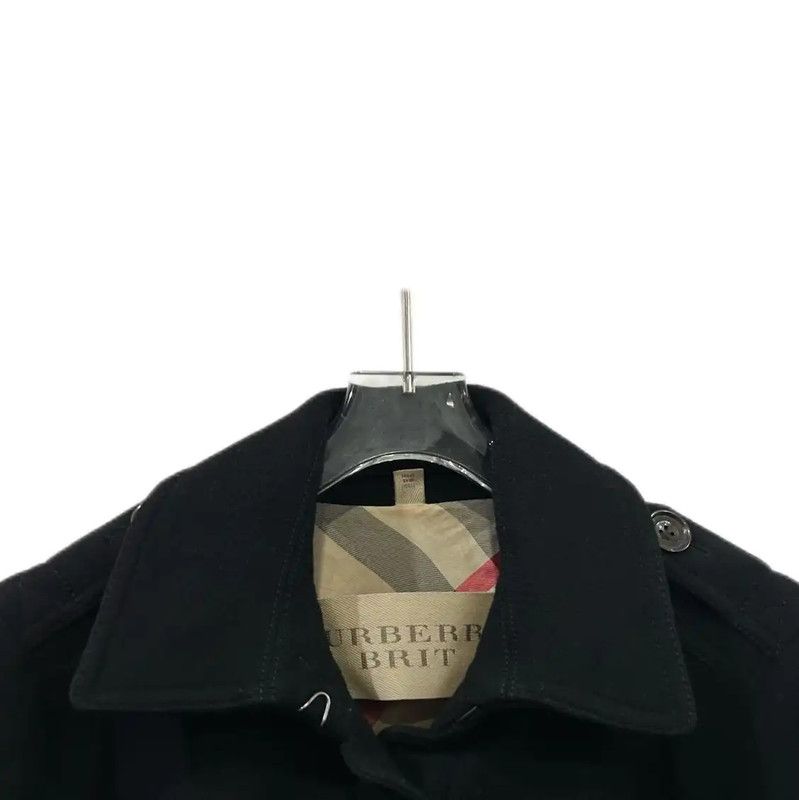 Burberry Burberry Black Wool Women's Trench Coat Size L / US 10 / IT 46 - 3 Thumbnail
