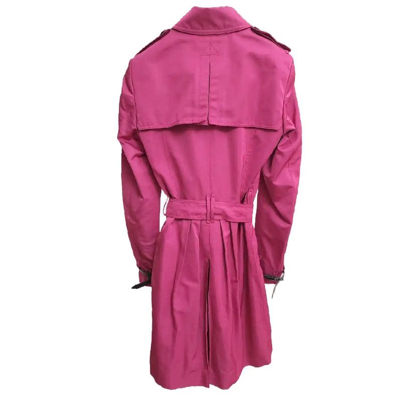 Burberry Burberry Pink Silk Mid-Length Trench Coat Size S / US 4 / IT 40 - 2 Thumbnail