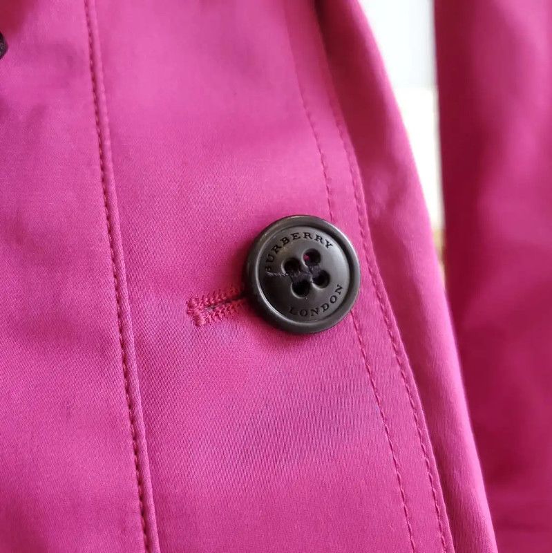 Burberry Burberry Pink Silk Mid-Length Trench Coat Size S / US 4 / IT 40 - 4 Thumbnail