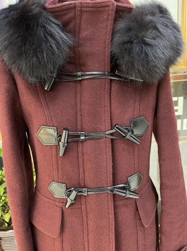 Burberry Burberry Red Wool Winter Coat with Hood Size S / US 4 / IT 40 - 2 Thumbnail