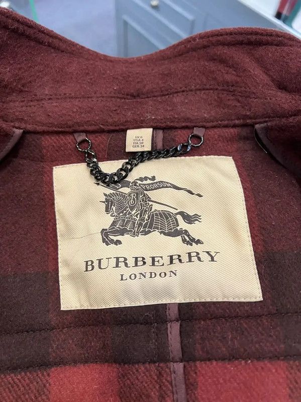 Burberry Burberry Red Wool Winter Coat with Hood Size S / US 4 / IT 40 - 7 Thumbnail