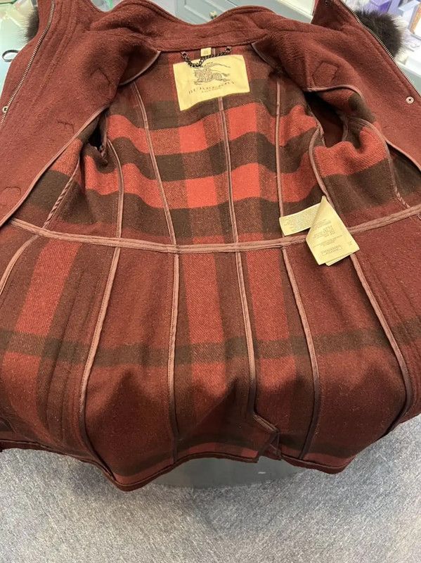 Burberry Burberry Red Wool Winter Coat with Hood Size S / US 4 / IT 40 - 6 Thumbnail