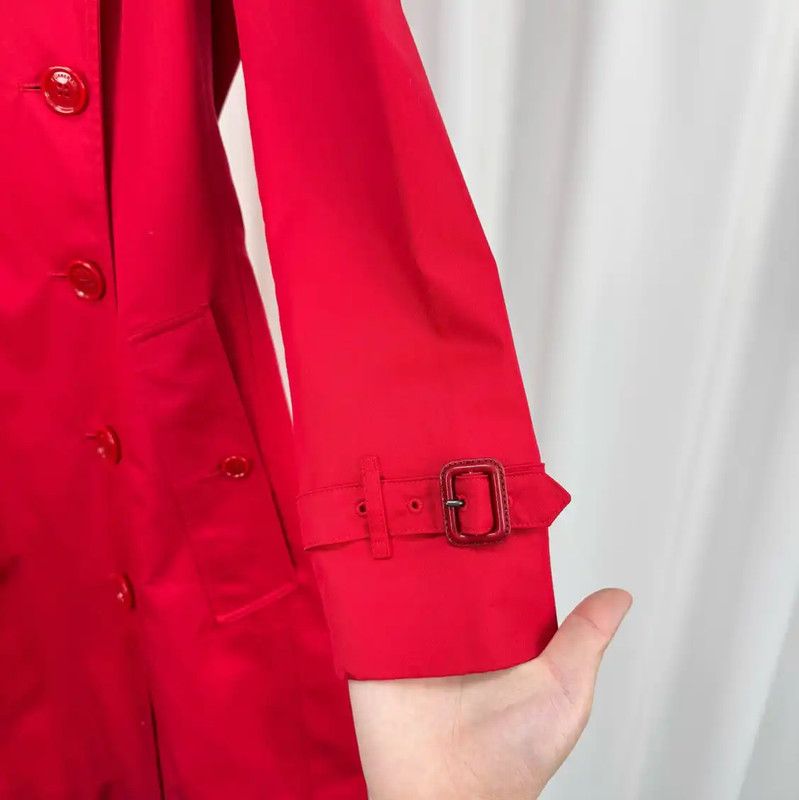 Burberry Burberry Red Cotton Double-Breasted Trench Coat Size M / US 6-8 / IT 42-44 - 4 Thumbnail