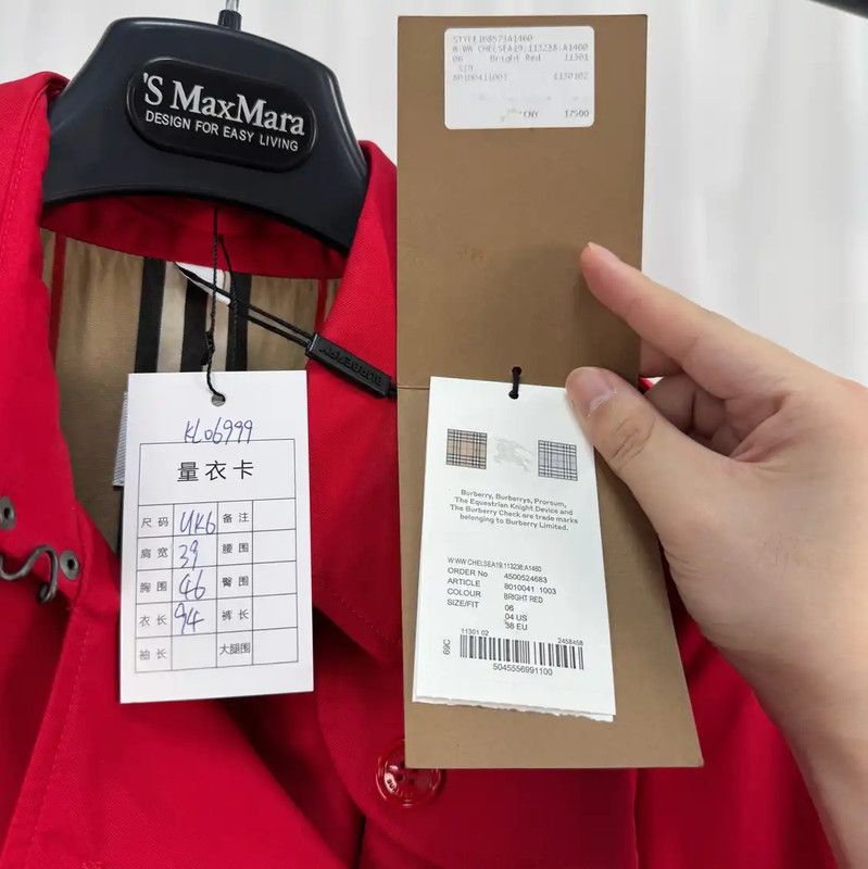 Burberry Burberry Red Cotton Double-Breasted Trench Coat Size M / US 6-8 / IT 42-44 - 8 Thumbnail