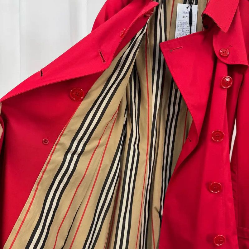 Burberry Burberry Red Cotton Double-Breasted Trench Coat Size M / US 6-8 / IT 42-44 - 5 Thumbnail