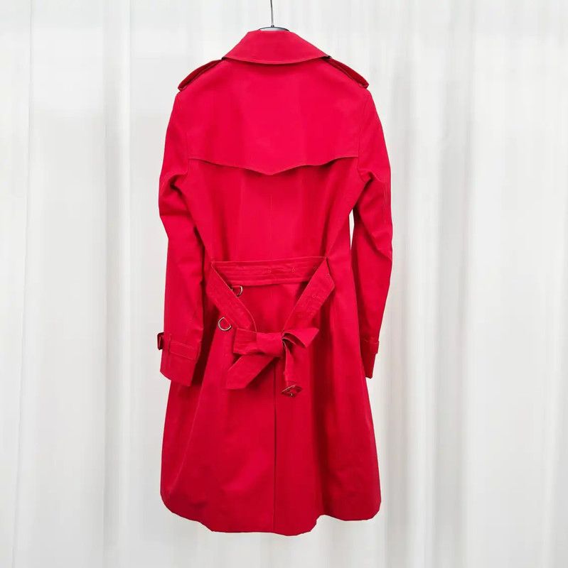 Burberry Burberry Red Cotton Double-Breasted Trench Coat Size M / US 6-8 / IT 42-44 - 2 Thumbnail