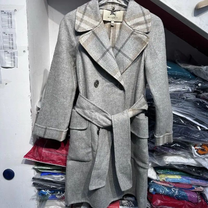 Burberry Burberry Gray Multi-Colored Women's Coat Size M / US 6-8 / IT 42-44 - 3 Thumbnail