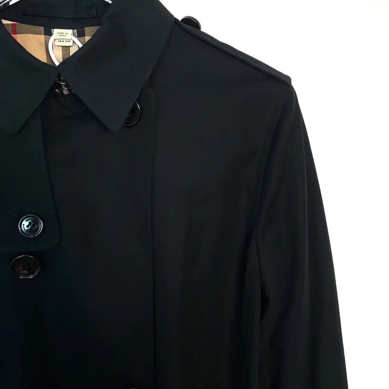 Burberry Burberry Black Cotton Women's Trench Coat Size L / US 10 / IT 46 - 3 Thumbnail