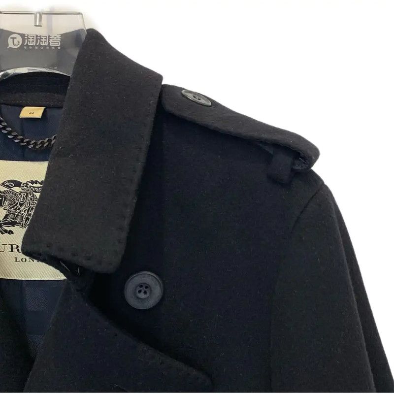 Burberry Burberry Women's Black Wool Long Winter Coat Size L / US 10 / IT 46 - 3 Thumbnail