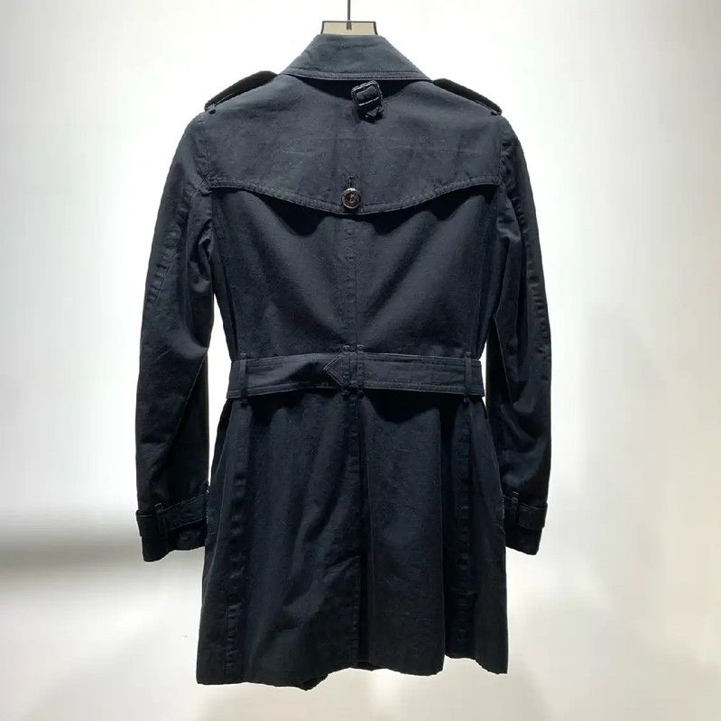 Burberry Burberry Women's Black Cotton Trench Coat Size L / US 10 / IT 46 - 2 Thumbnail