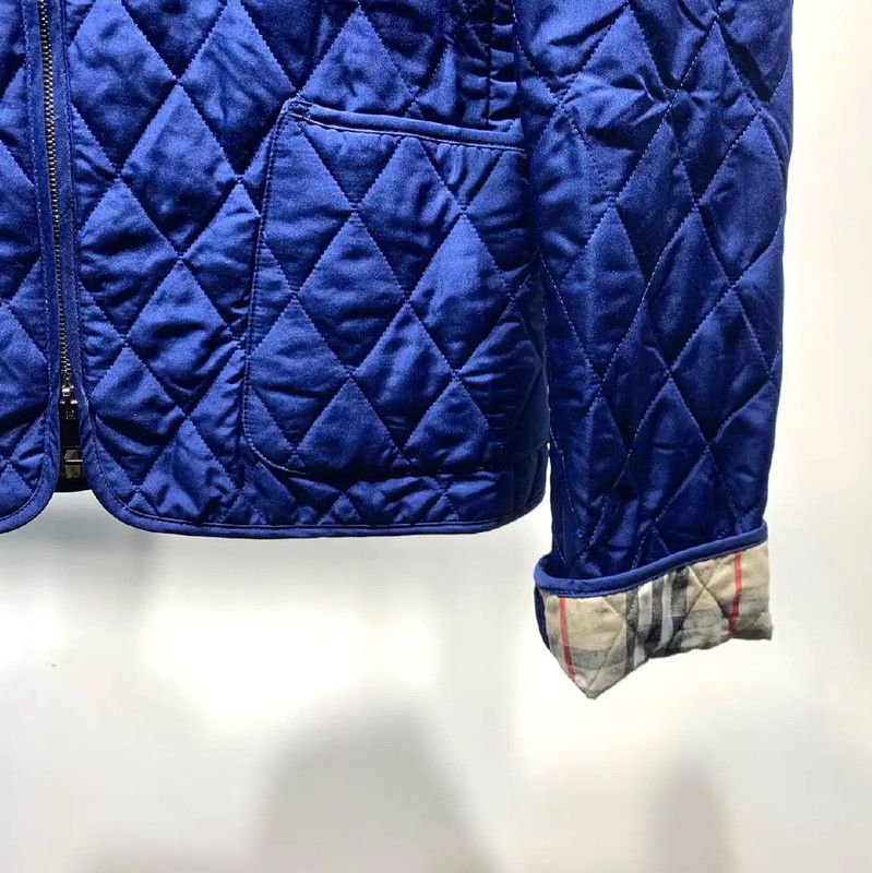 Burberry Burberry Blue Quilted Cotton Women's Jacket Size S / US 4 / IT 40 - 3 Thumbnail