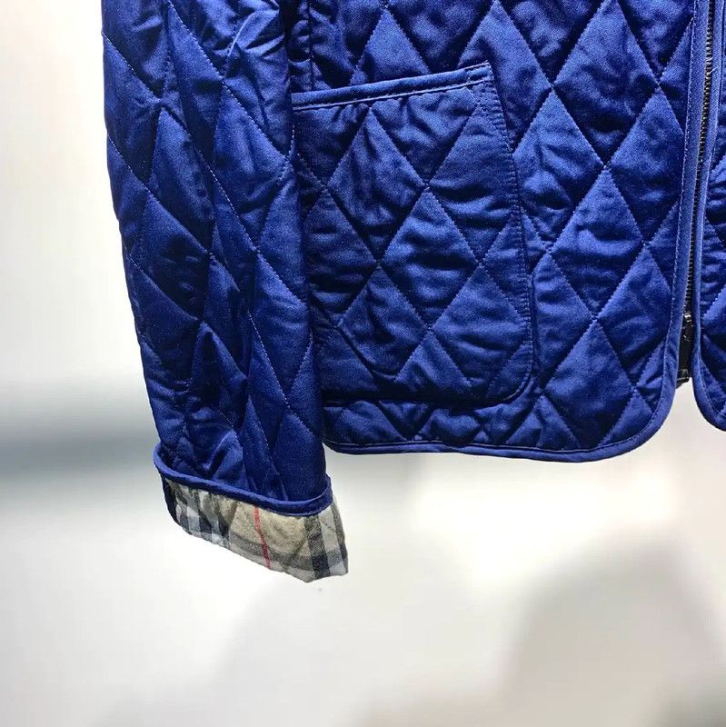 Burberry Burberry Blue Quilted Cotton Women's Jacket Size S / US 4 / IT 40 - 4 Thumbnail