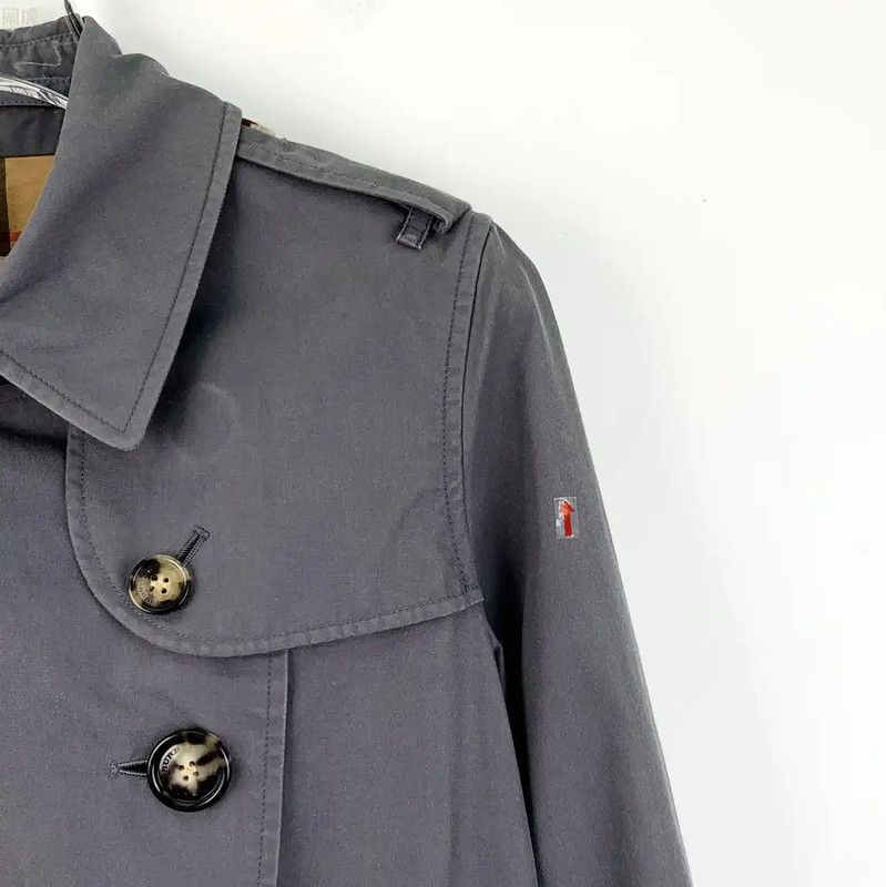 Burberry Burberry Women's Dark Blue Cotton Trench Coat Size XS / US 0-2 / IT 36-38 - 3 Thumbnail
