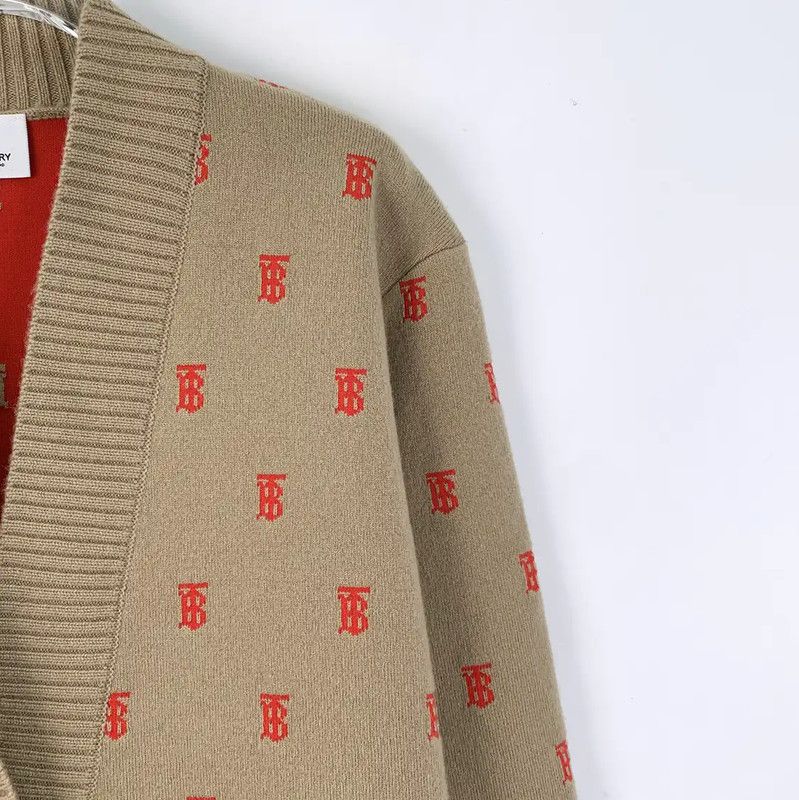 Burberry Burberry Wool Cardigan in Brown with Logo Size L / US 10 / IT 46 - 3 Thumbnail