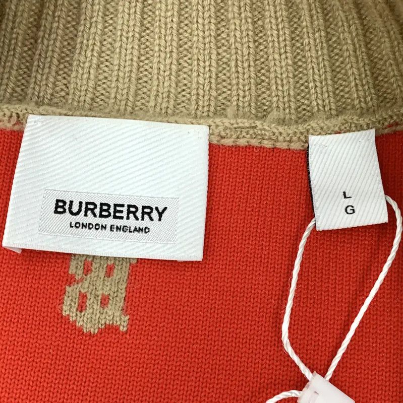 Burberry Burberry Wool Cardigan in Brown with Logo Size L / US 10 / IT 46 - 5 Thumbnail