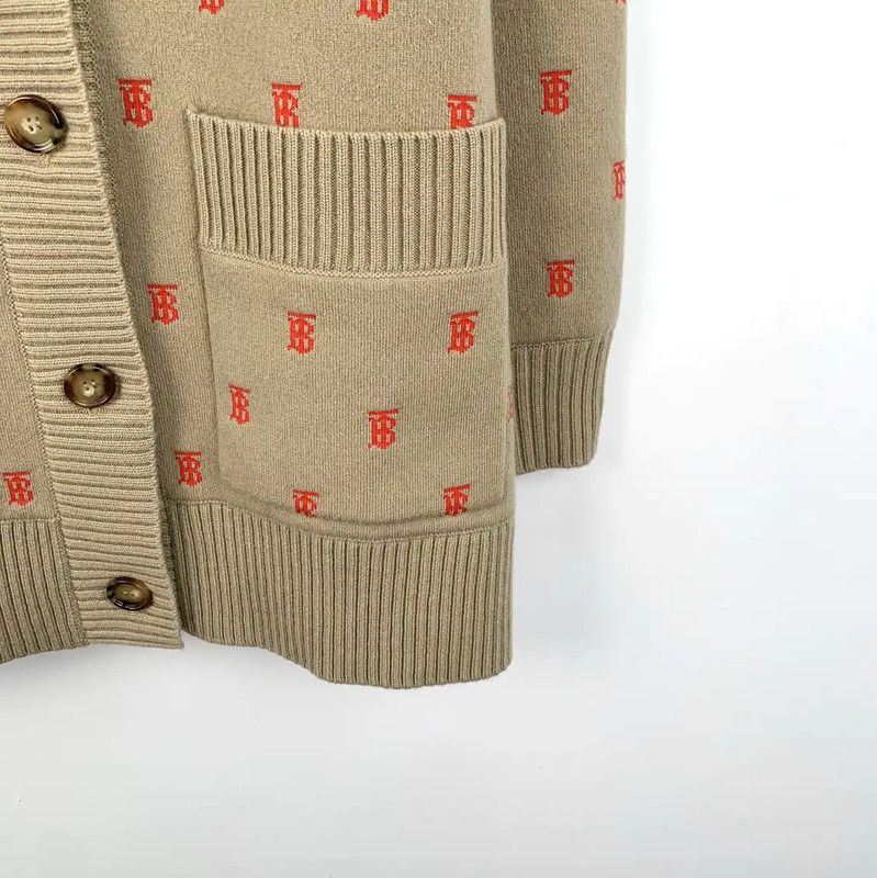 Burberry Burberry Wool Cardigan in Brown with Logo Size L / US 10 / IT 46 - 4 Thumbnail