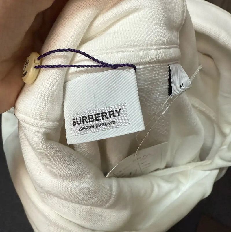 Burberry Burberry White Cotton Women's Hoodie Size M / US 6-8 / IT 42-44 - 3 Thumbnail