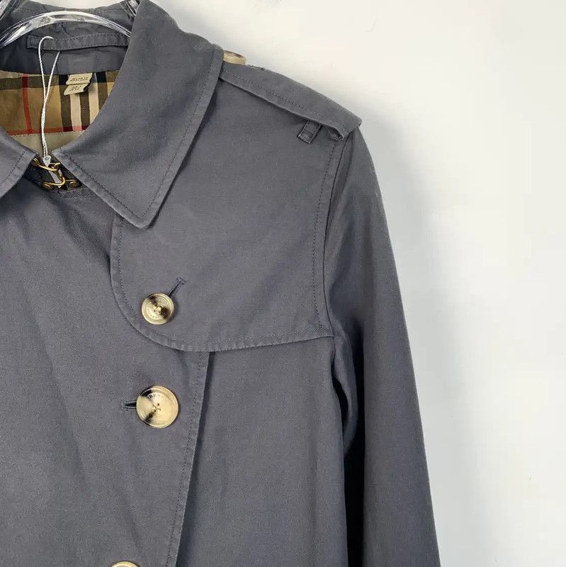 Burberry Burberry Dark Gray Cotton Women’s Trench Coat Size XXS / US 00 / IT 34 - 3 Thumbnail