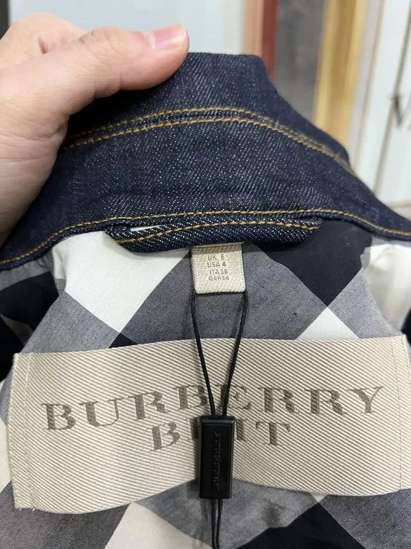 Burberry Burberry Women's Blue Denim Double-Breasted Coat Size S / US 4 / IT 40 - 6 Thumbnail