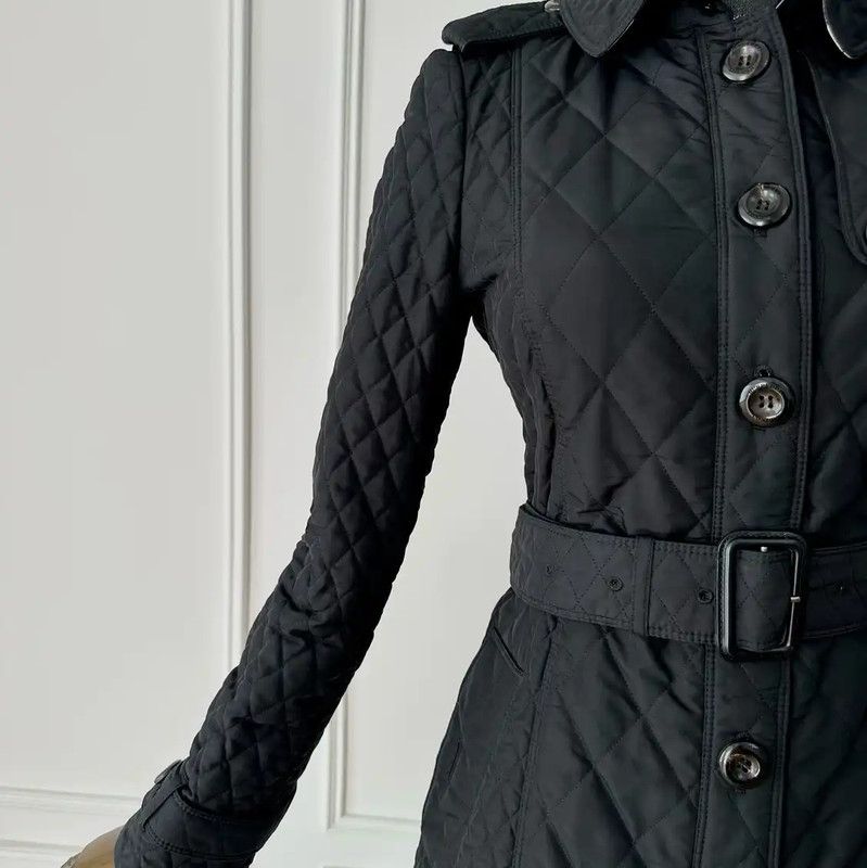 Burberry Burberry Quilted Black Cotton Women's Coat Size M / US 6-8 / IT 42-44 - 6 Thumbnail