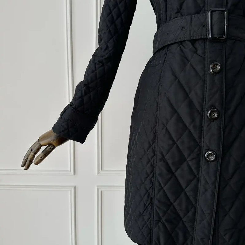 Burberry Burberry Quilted Black Cotton Women's Coat Size M / US 6-8 / IT 42-44 - 4 Thumbnail