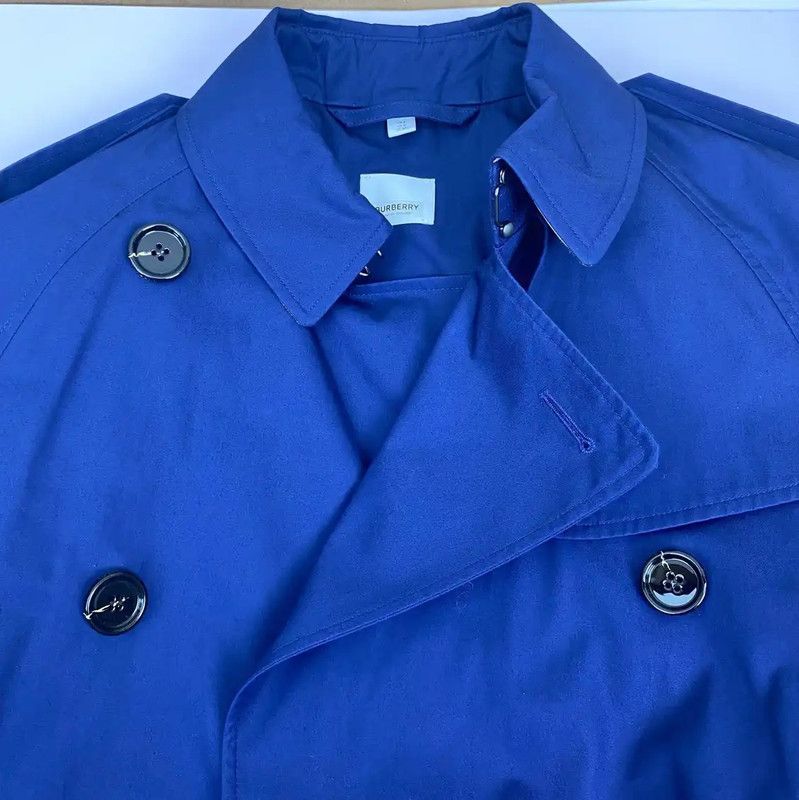Burberry Burberry Blue Long Trench Coat for Women Size S / US 4 / IT 40 - 3 Thumbnail