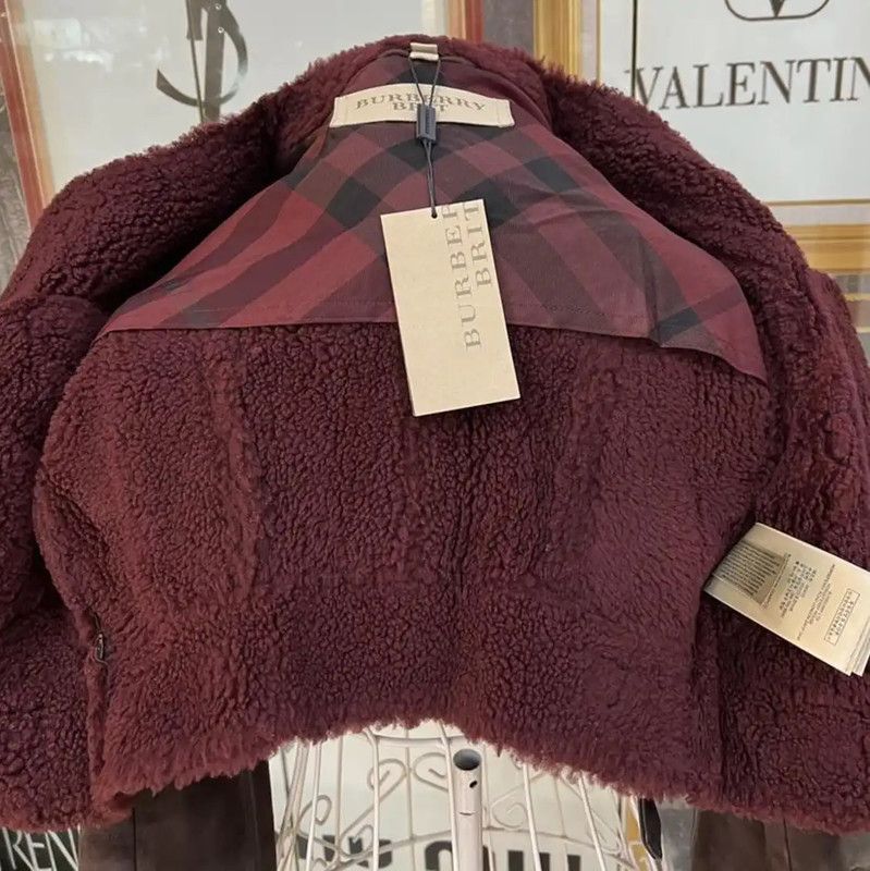 Burberry Burberry Red Round Neck Women's Jacket Size L / US 10 / IT 46 - 4 Thumbnail