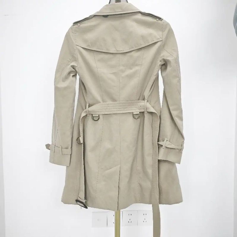 Burberry Burberry Women's Khaki Cotton Mid-Length Trench Coat Size S / US 4 / IT 40 - 7 Thumbnail