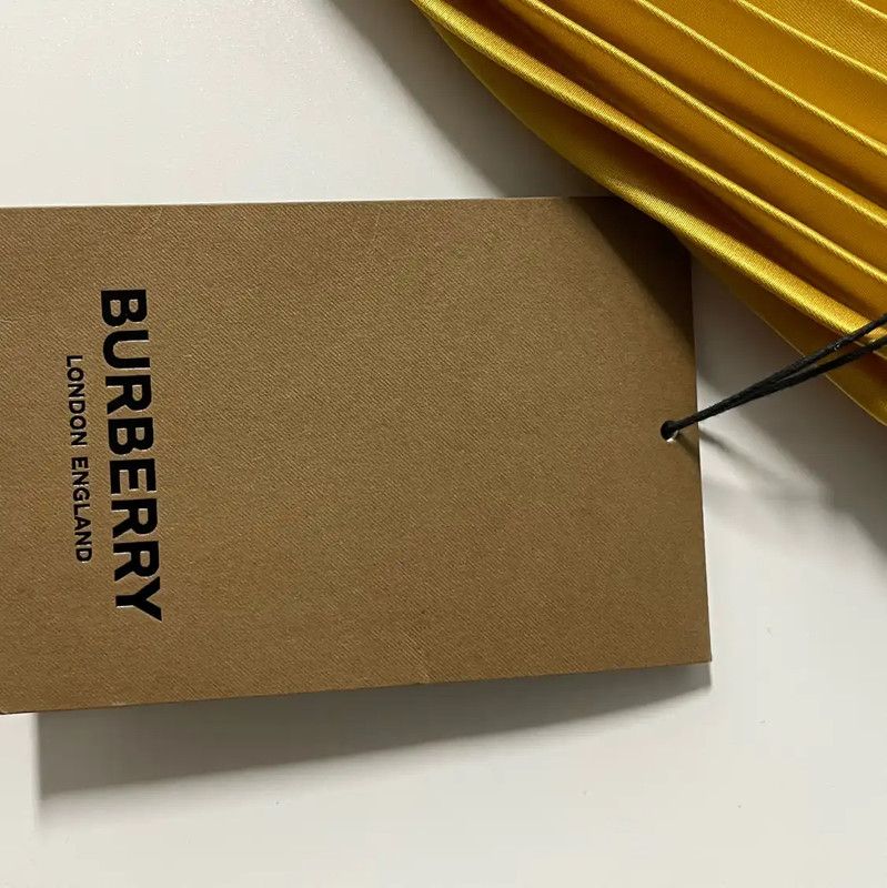 Burberry Burberry Yellow Cotton Pleated Skirt Size 22" - 3 Thumbnail