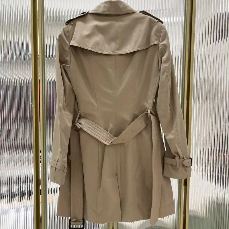 Burberry Burberry Khaki Cotton Mid-Length Women's Trench Coat Size M / US 6-8 / IT 42-44 - 2 Thumbnail