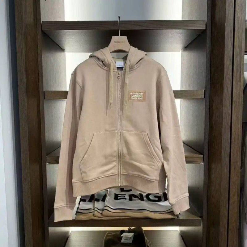 Burberry Burberry Khaki Cotton Logo Hoodie for Women Size M / US 6-8 / IT 42-44 - 3 Thumbnail
